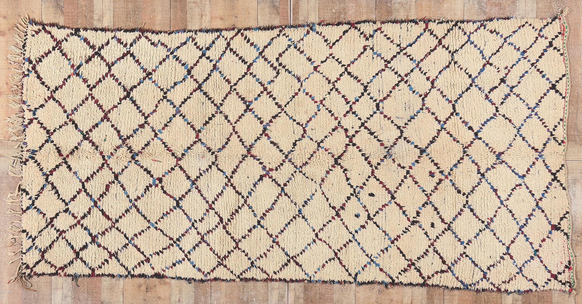 Vintage Boucherouite Moroccan Azilal Rag Rug, Sustainability Meets Cozy Nomad For Sale 2