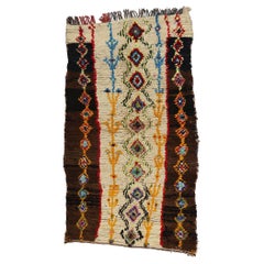 Tapis Azilal marocain vintage Boucherouite, la durabilité rencontre Cozy Nomad