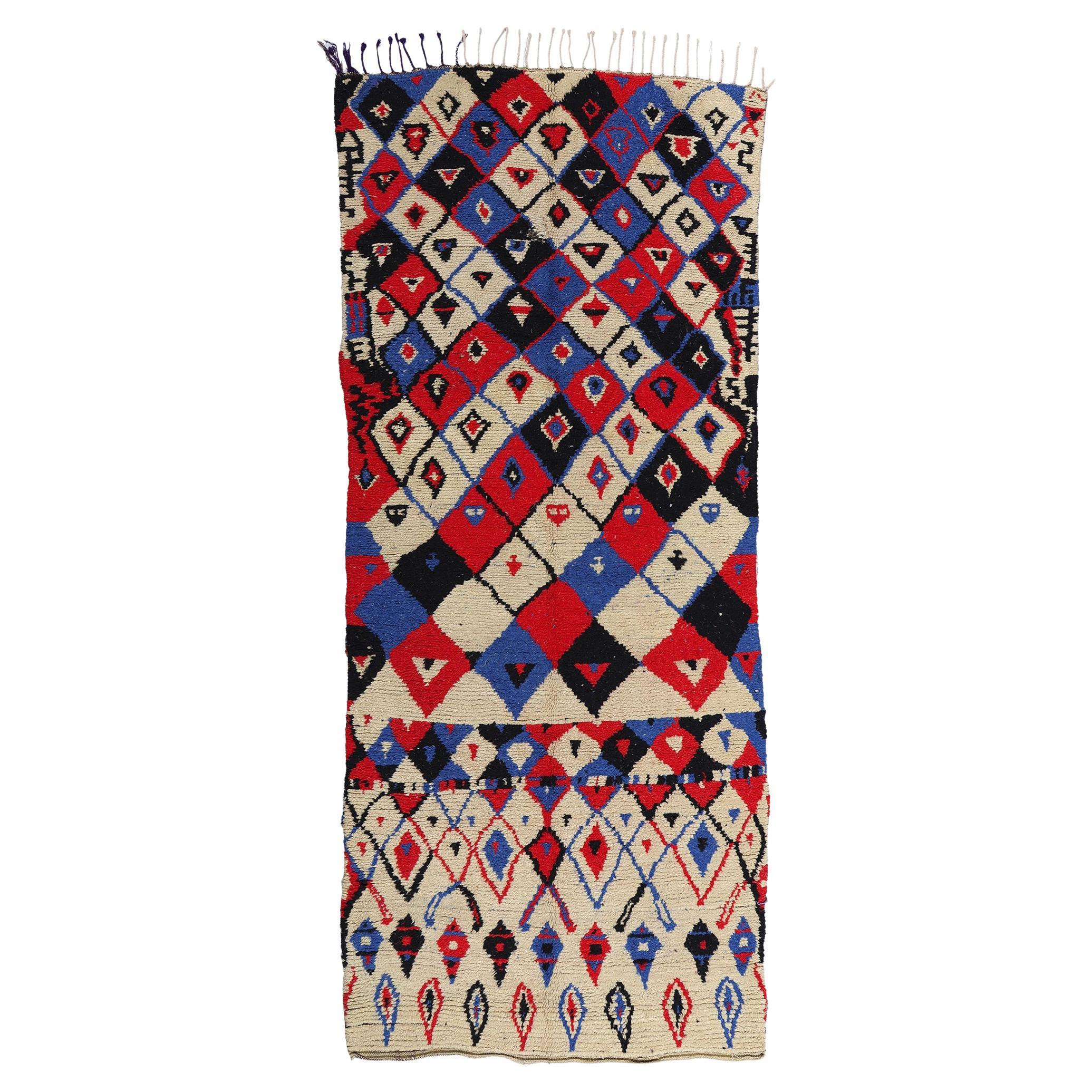Marokkanischer Azilal Rag-Teppich aus Boucherouit im Vintage-Stil, Nachhaltigkeit trifft auf Cozy Nomad
