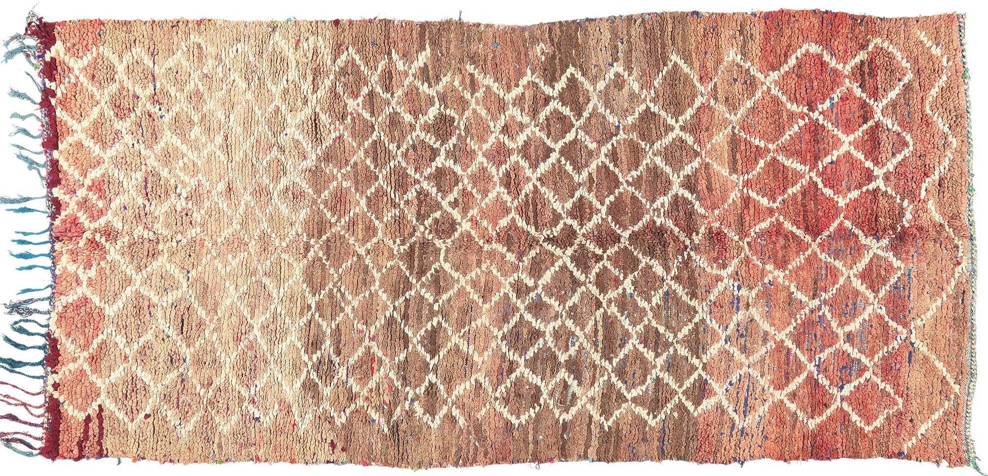 Vintage Boucherouite Moroccan Rag Rug For Sale 3