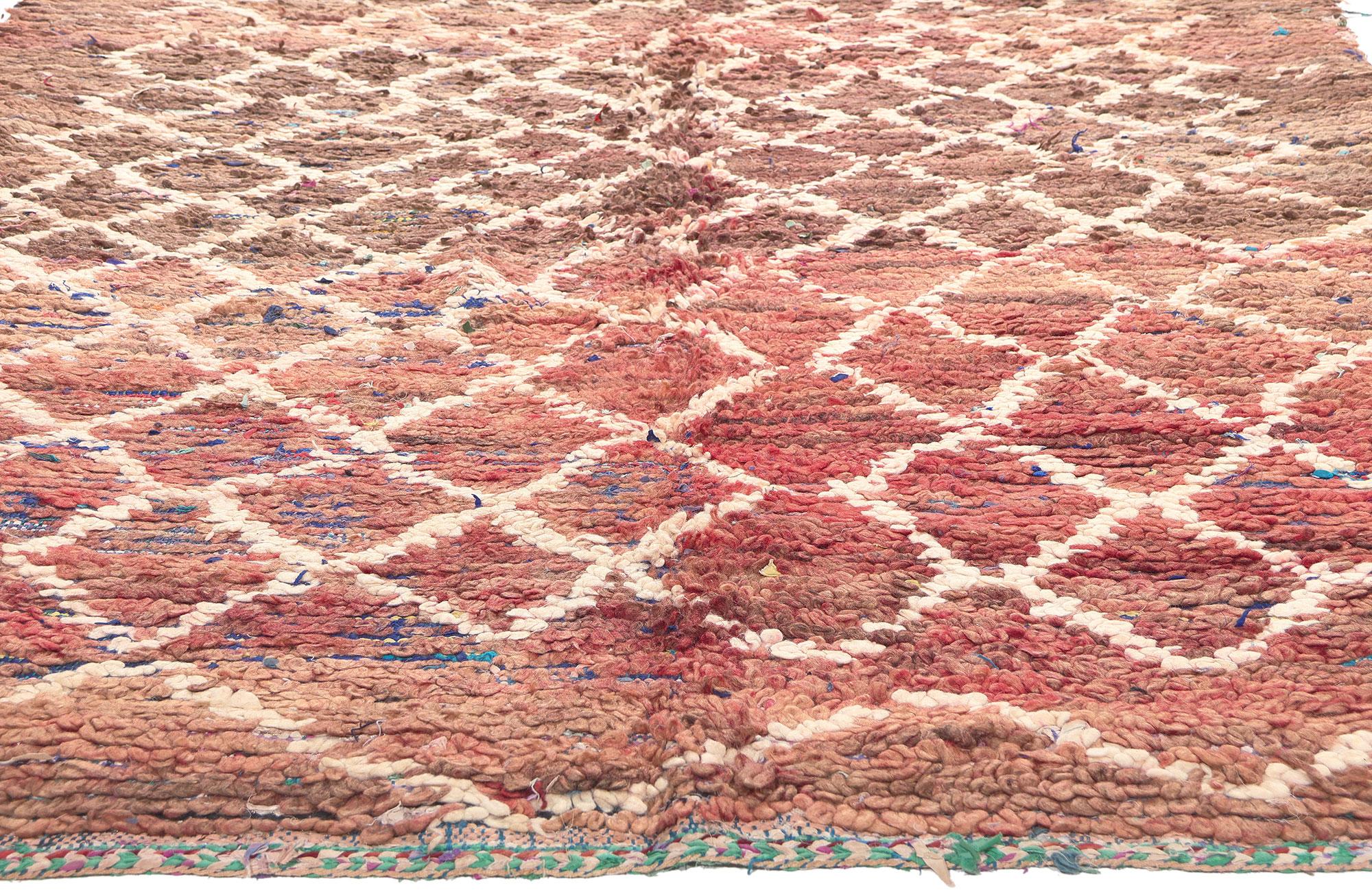Hand-Knotted Vintage Boucherouite Moroccan Rag Rug For Sale