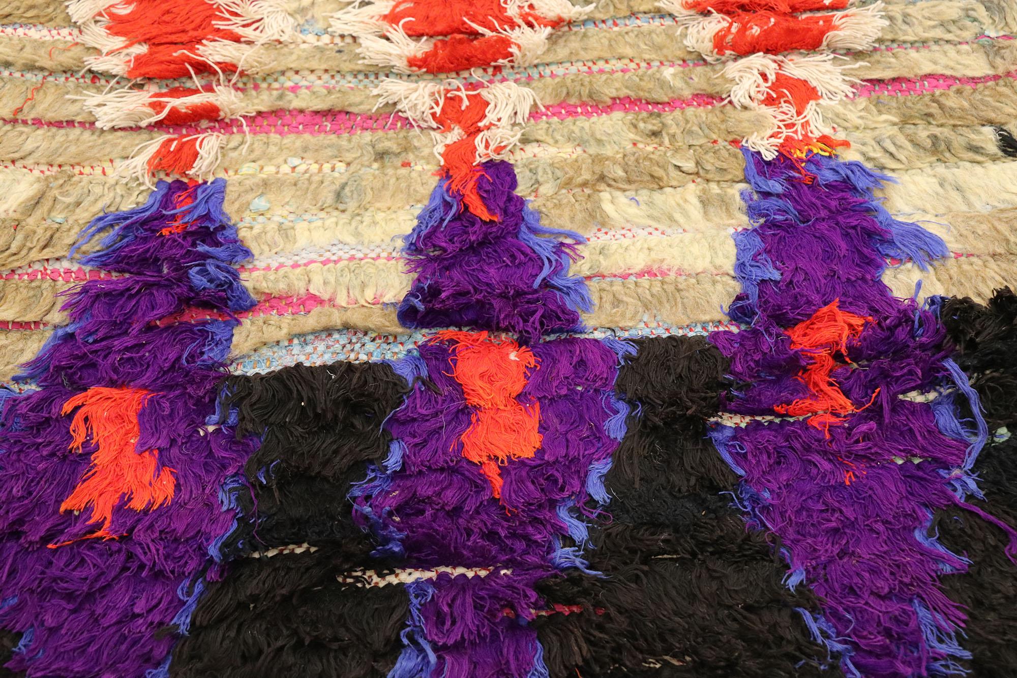 Hand-Knotted Vintage Moroccan Rug, Wabi-Sabi Boho Meets Sustainable Design