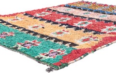 Vintage Boujad Moroccan Rag Rug, Tribal Allure Meets Sustainable Boho Design