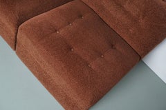 Vintage Boucle Brown Modular Sofa 1970s, 5-elements