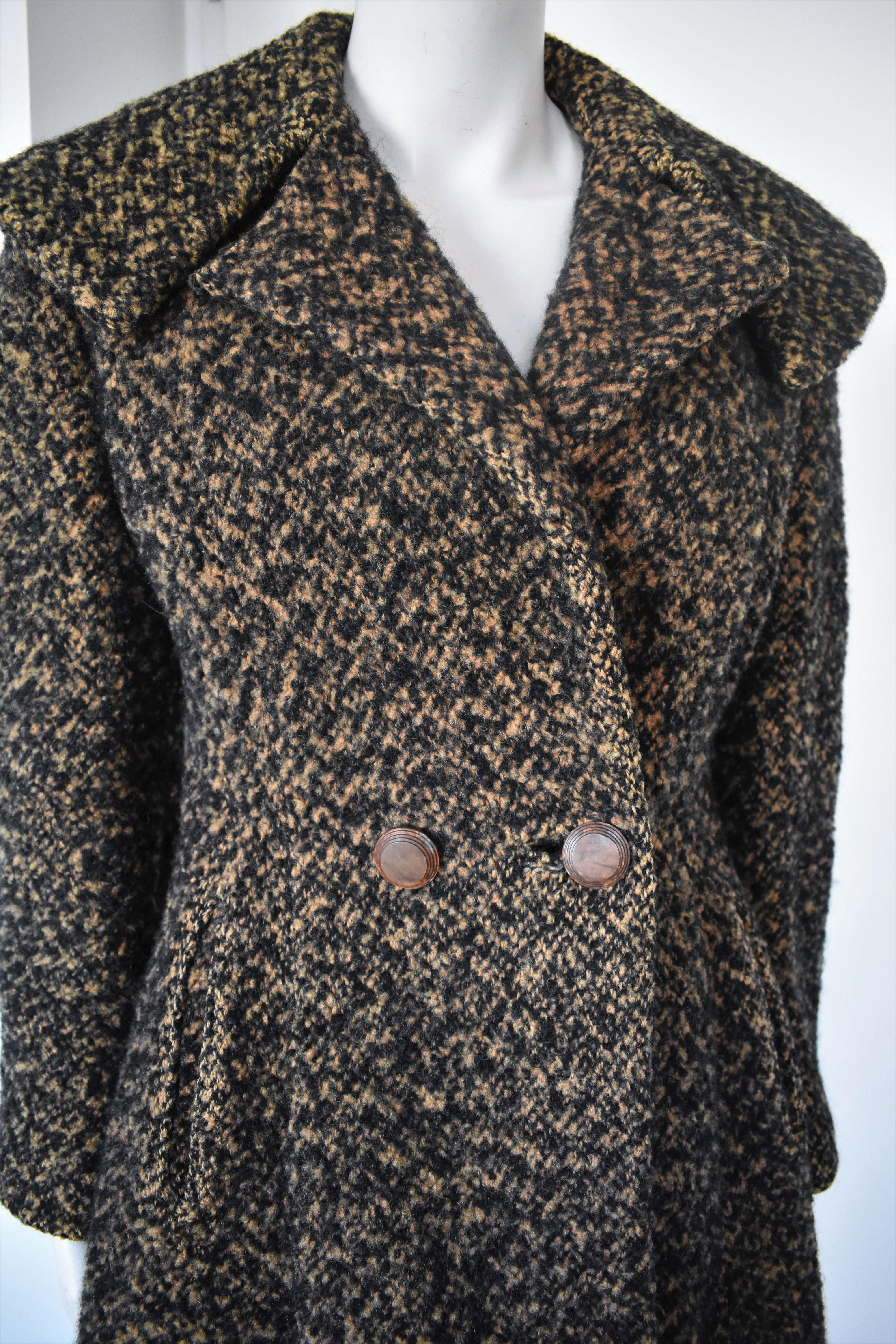 Women's Vintage Boucle Wool 'New Look' Coat For Sale