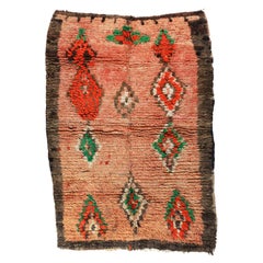 Vintage Boujaad rug, 1990's / Moroccan Diamond Patten Shaggy Rug, In Stock