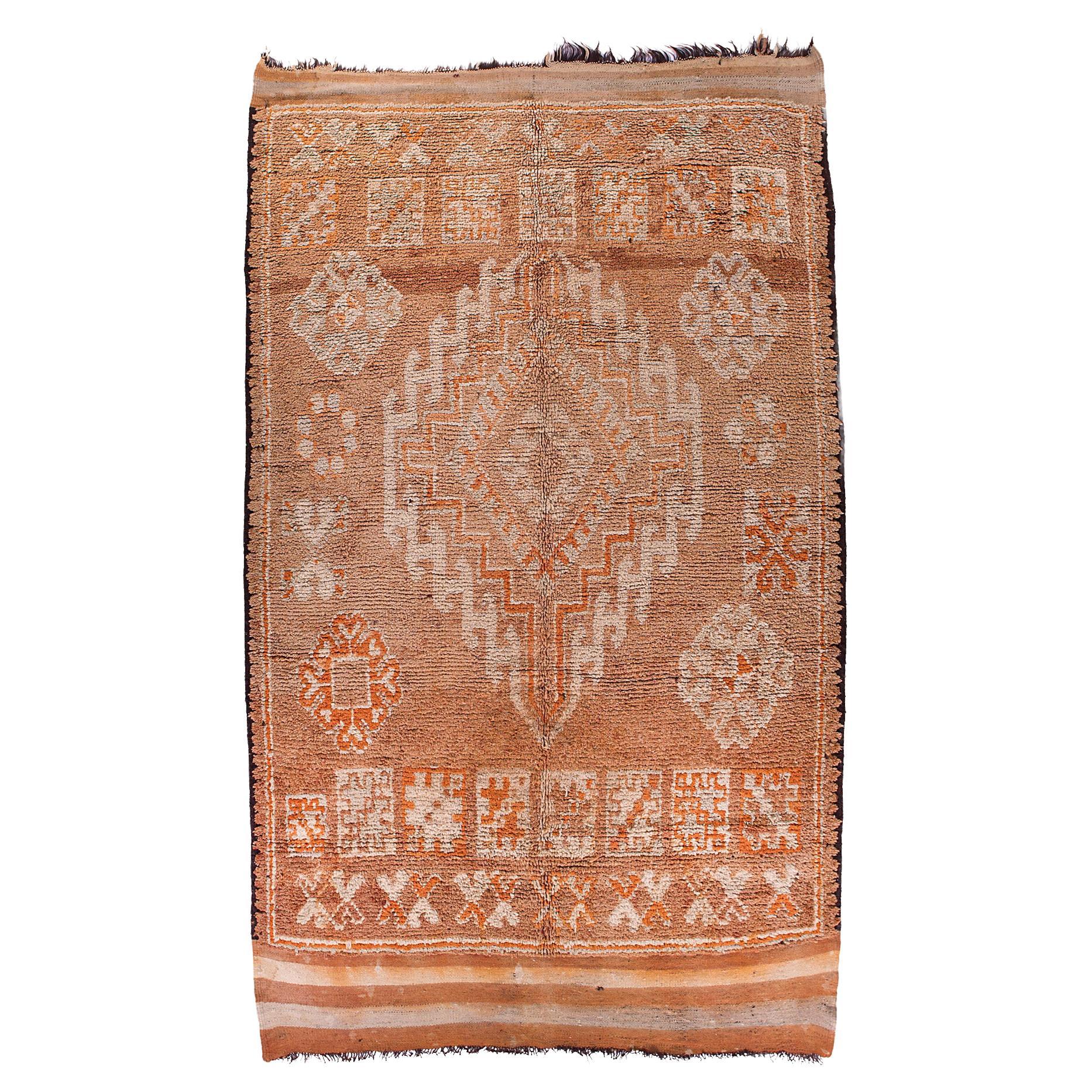 Vintage Boujaad rug 1960's, Boemian Style Tribal Pattern Rug, In Stock For Sale
