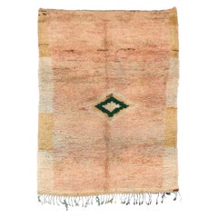 Vintage Boujaad rug, 1980's / Moroccan Peach Color Rug With Rhomb, In Stock