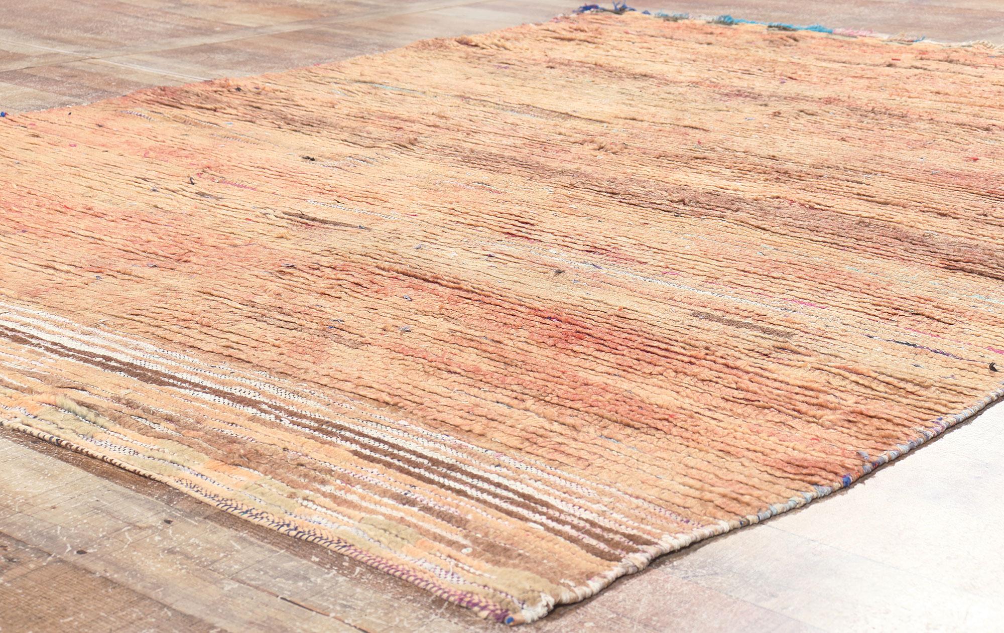 Wool Vintage Boujad Boucherouite Moroccan Rug, Boho Chic Meets Sustainable Design For Sale