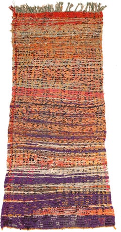 Vintage Boujad Moroccan Berber Rug with Dripping Colour