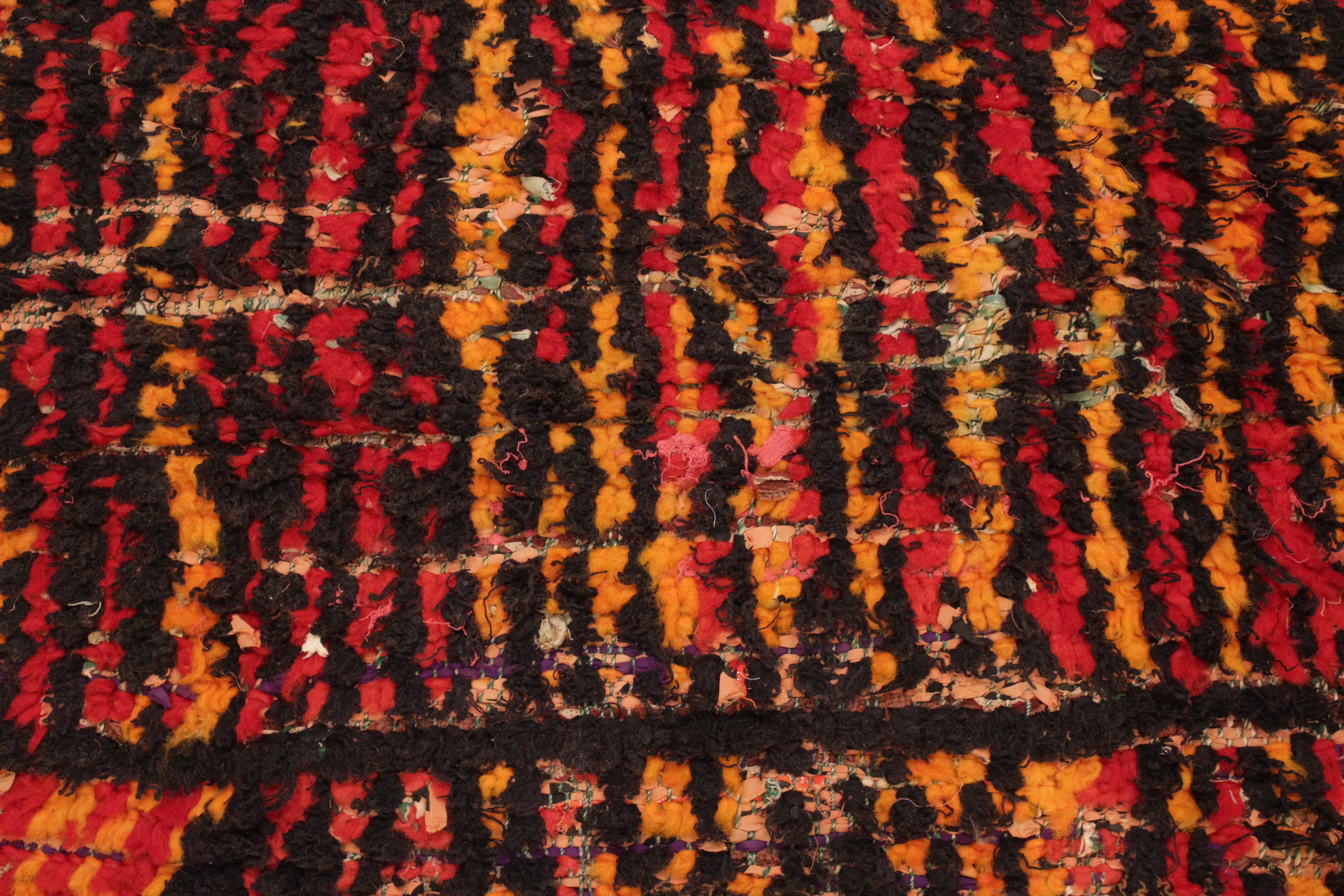 Vintage Boujad Marokkanischer Berberteppich mit tropfender Farbe (Wolle) im Angebot