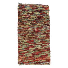 Vintage Boujad Moroccan Rag Rug, Bohemian Chic Meets Tribal Enchantment