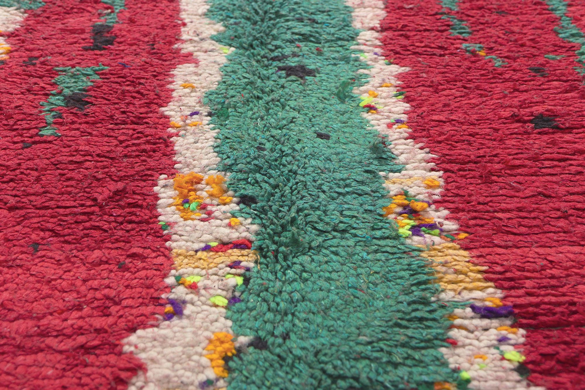 Marokkanischer Boujad-Teppich im Vintage-Stil, abstrakter Expressionismus trifft Nomaden-Charm (20. Jahrhundert) im Angebot