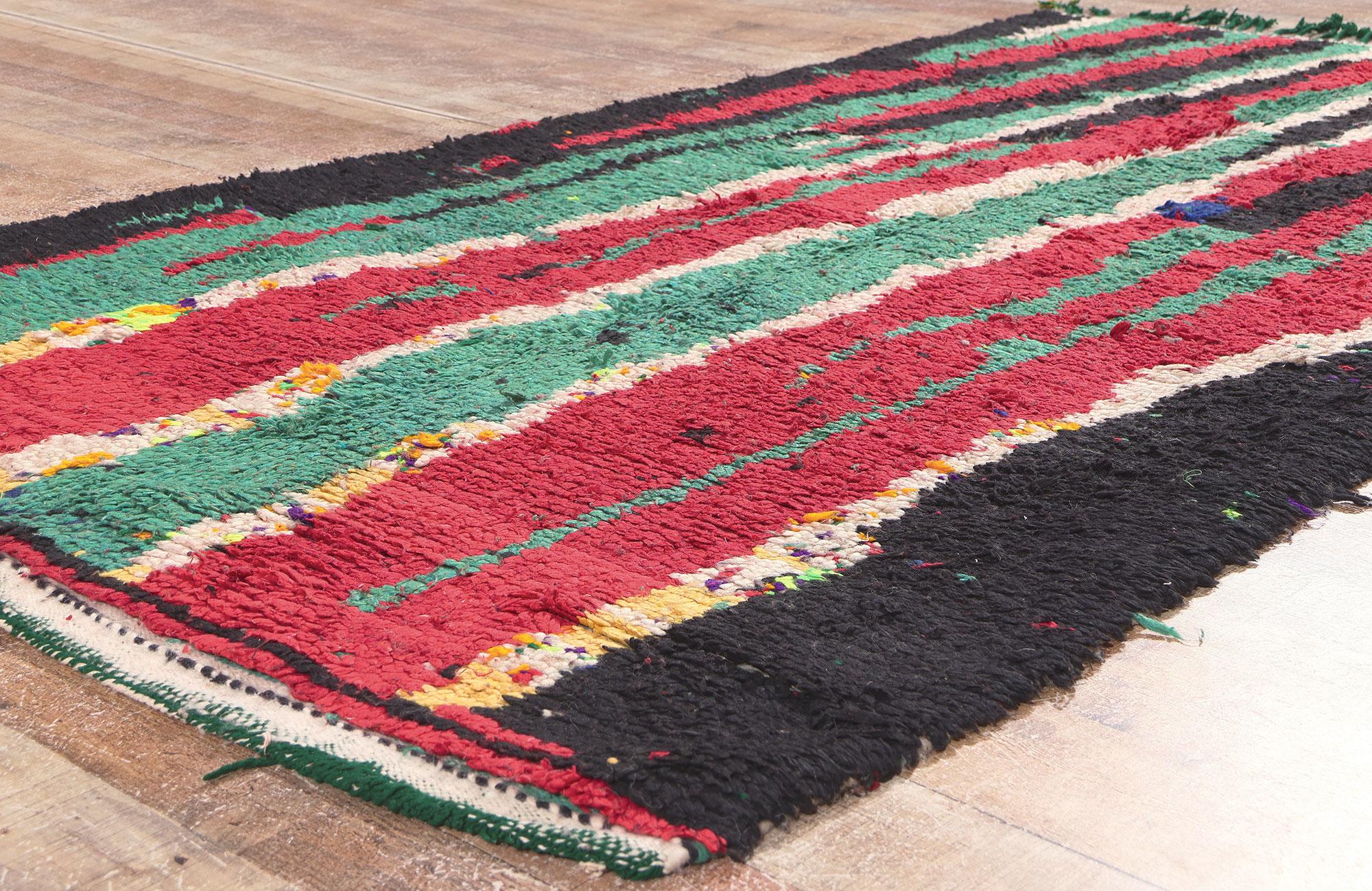 Marokkanischer Boujad-Teppich im Vintage-Stil, abstrakter Expressionismus trifft Nomaden-Charm im Angebot 1