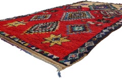 Tapis marocain vintage Boujad, bohème chic rencontre l'allure tribale