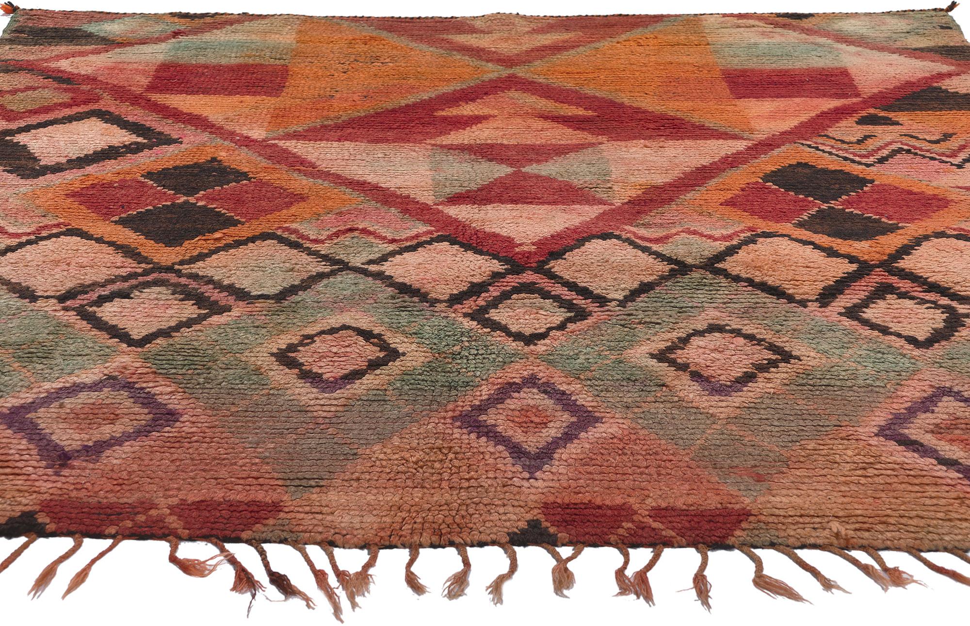 Boujad Marokkanischer Vintage-Teppich, Boho Meets Global Chic, Boujad (Böhmisch) im Angebot