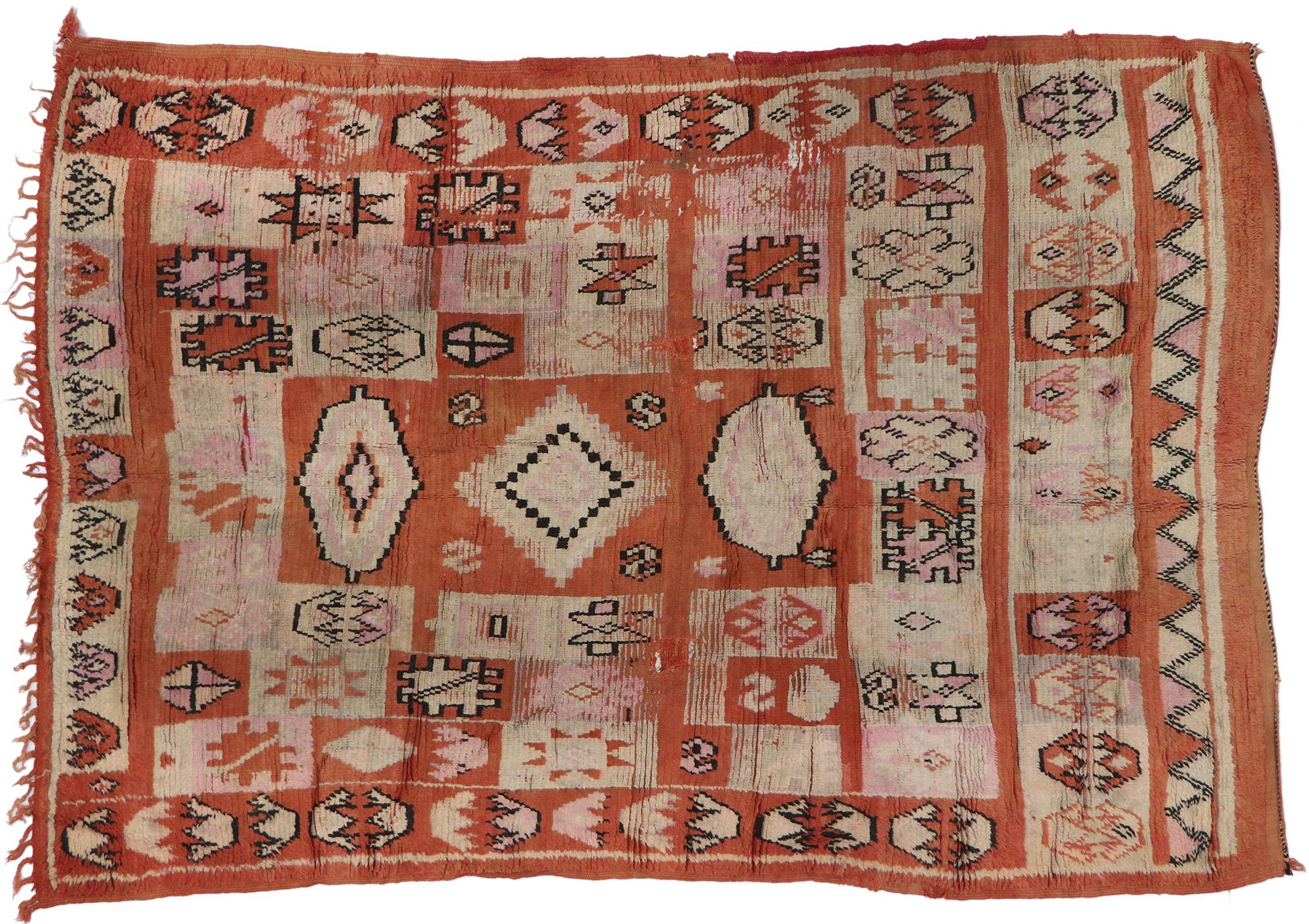 20th Century Vintage Boujad Moroccan Rug by Berber Tribes of Morocco For Sale