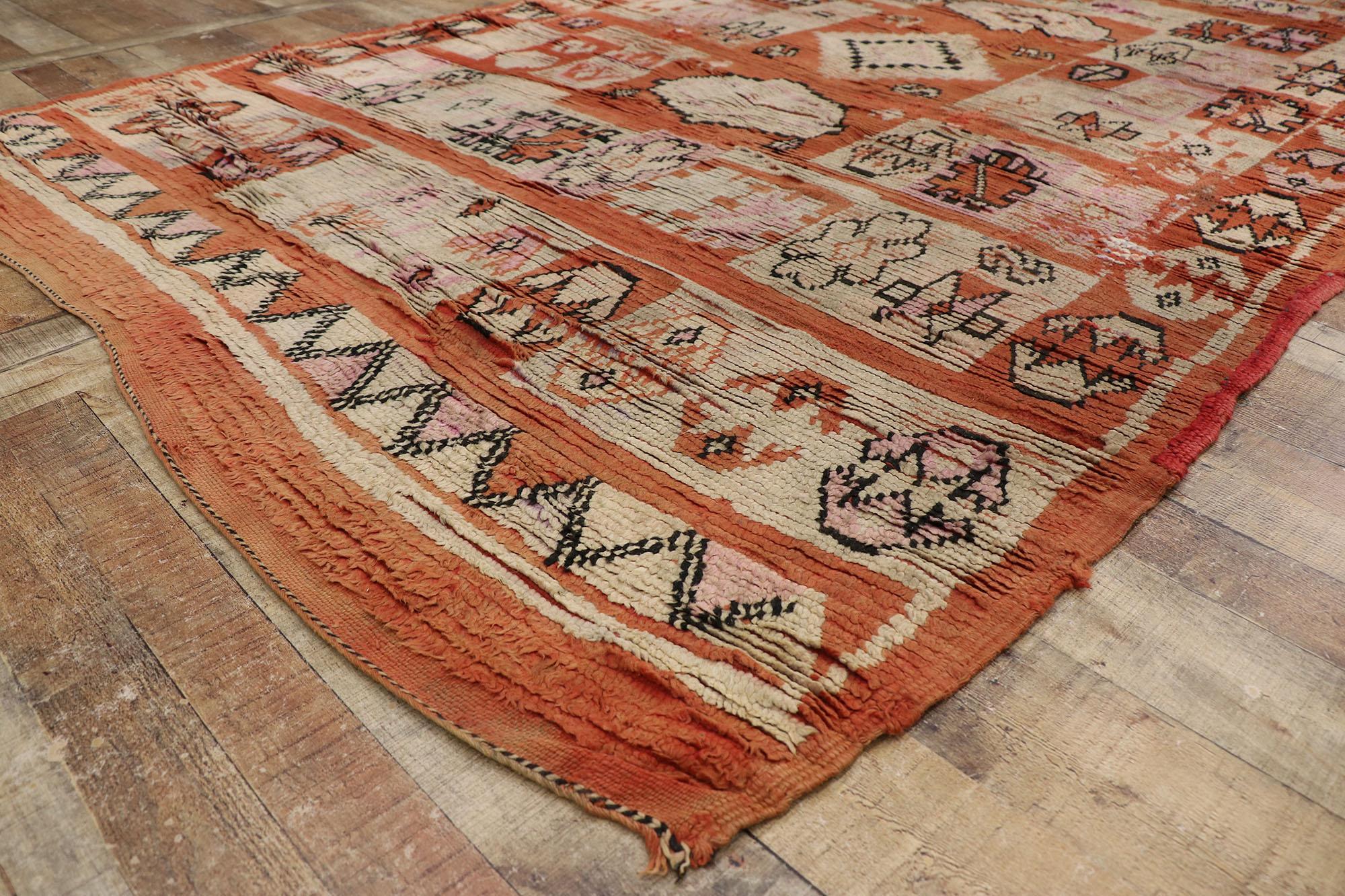 Spanish Colonial Vintage Boujad Moroccan Rug by Berber Tribes of Morocco For Sale