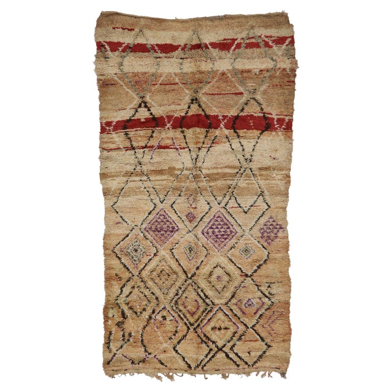 Vintage Boujad Moroccan Rug by Berber Tribes of Morocco For Sale at 1stDibs