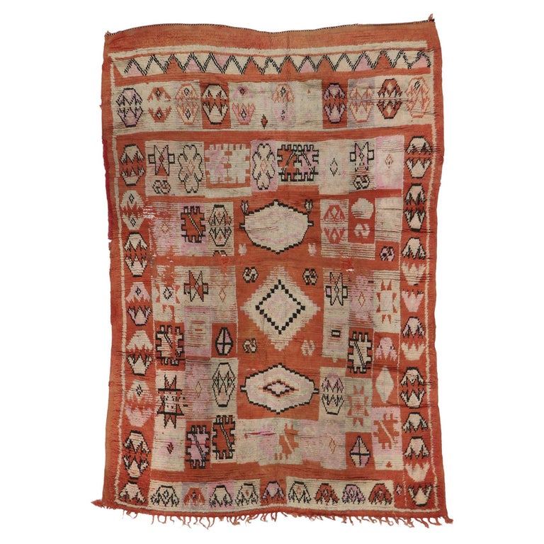 Vintage Boujad Moroccan Rug by Berber Tribes of Morocco For Sale at 1stDibs