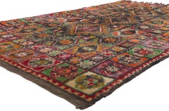 Vintage Boujad Moroccan Rug, Eclectic Jungalow Meets Colorful Boho