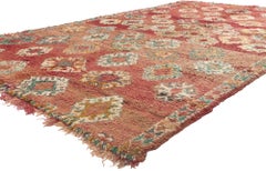 Vintage Boujad Moroccan Rug, Midcentury Modern Meets Biophilic Design