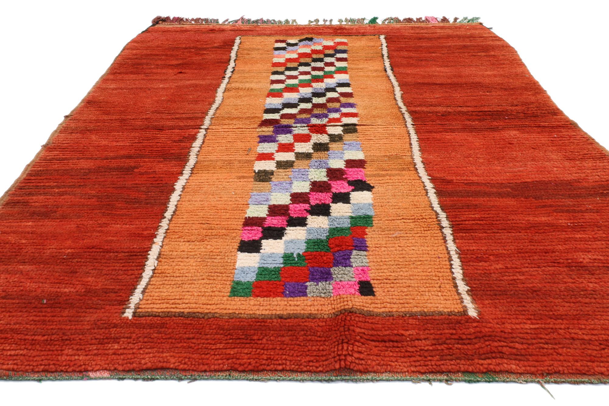 Marokkanischer Boujad-Teppich im Vintage-Stil, Mid-Century Modern Meets Boho Chic (Böhmisch) im Angebot