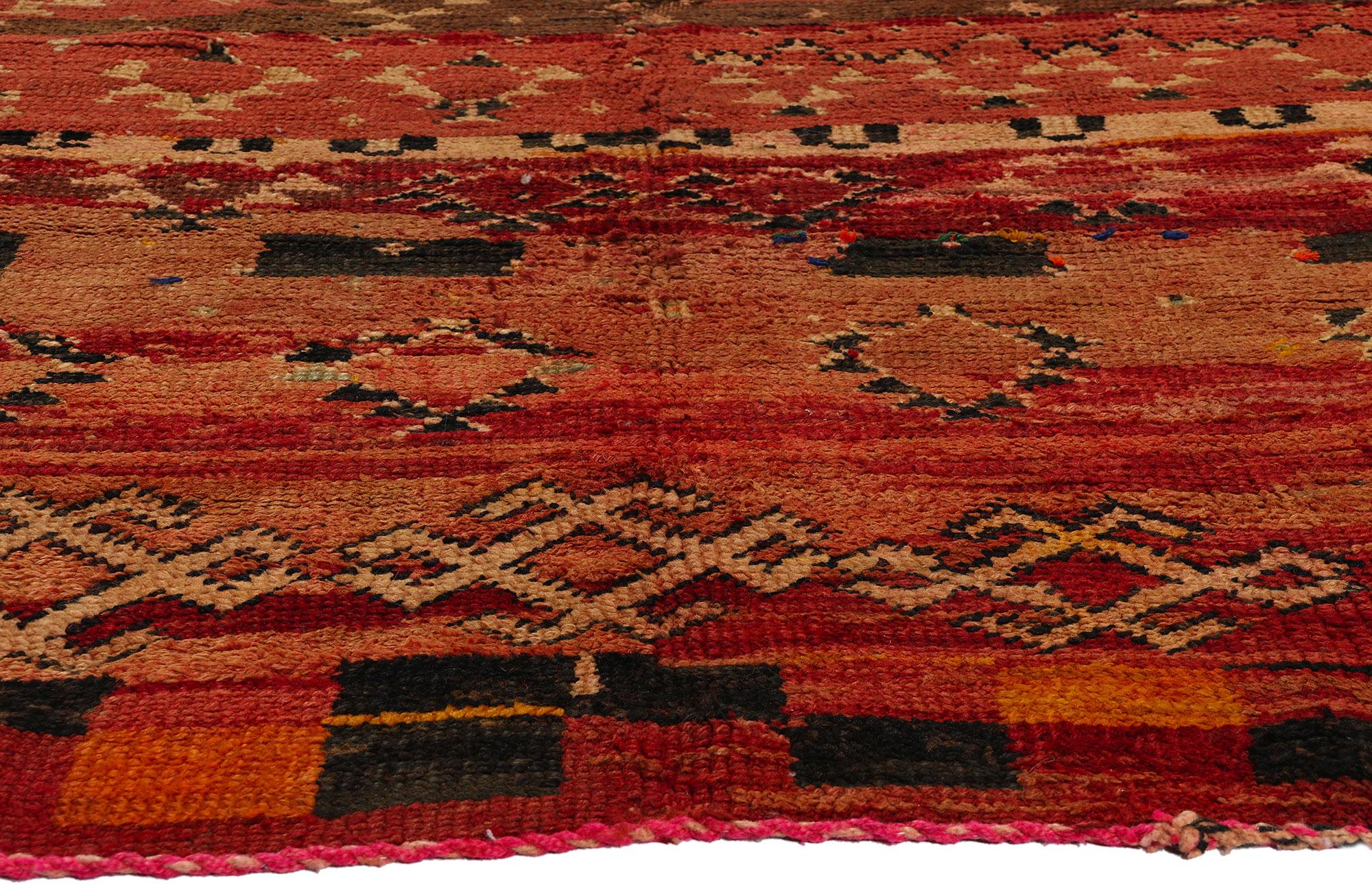 Hand-Knotted Vintage Boujad Moroccan Rug, Midcentury Modern Meets Boho Chic For Sale