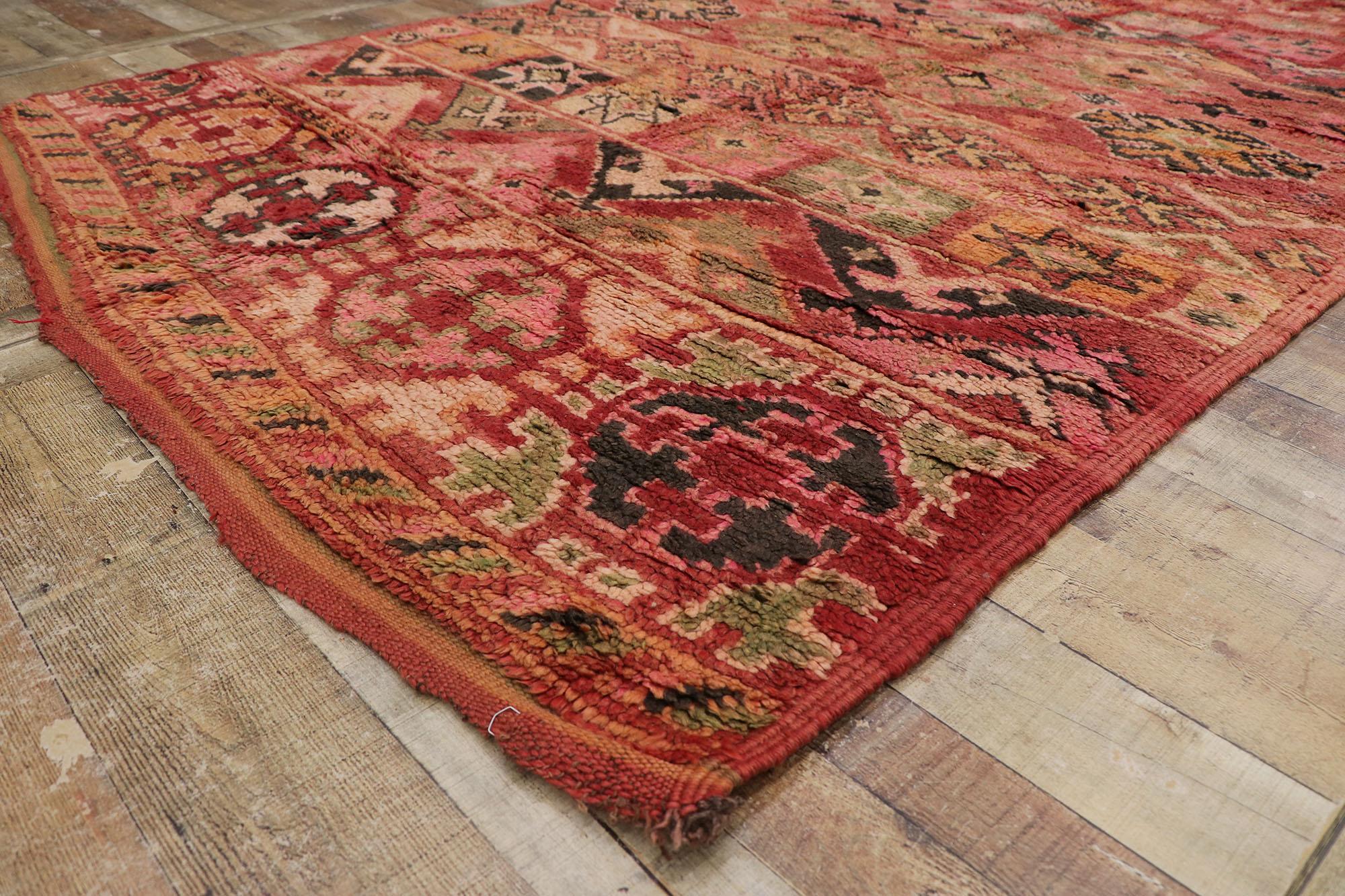 20th Century Vintage Boujad Moroccan Rug, Modern Boho Meets Desert Chic For Sale