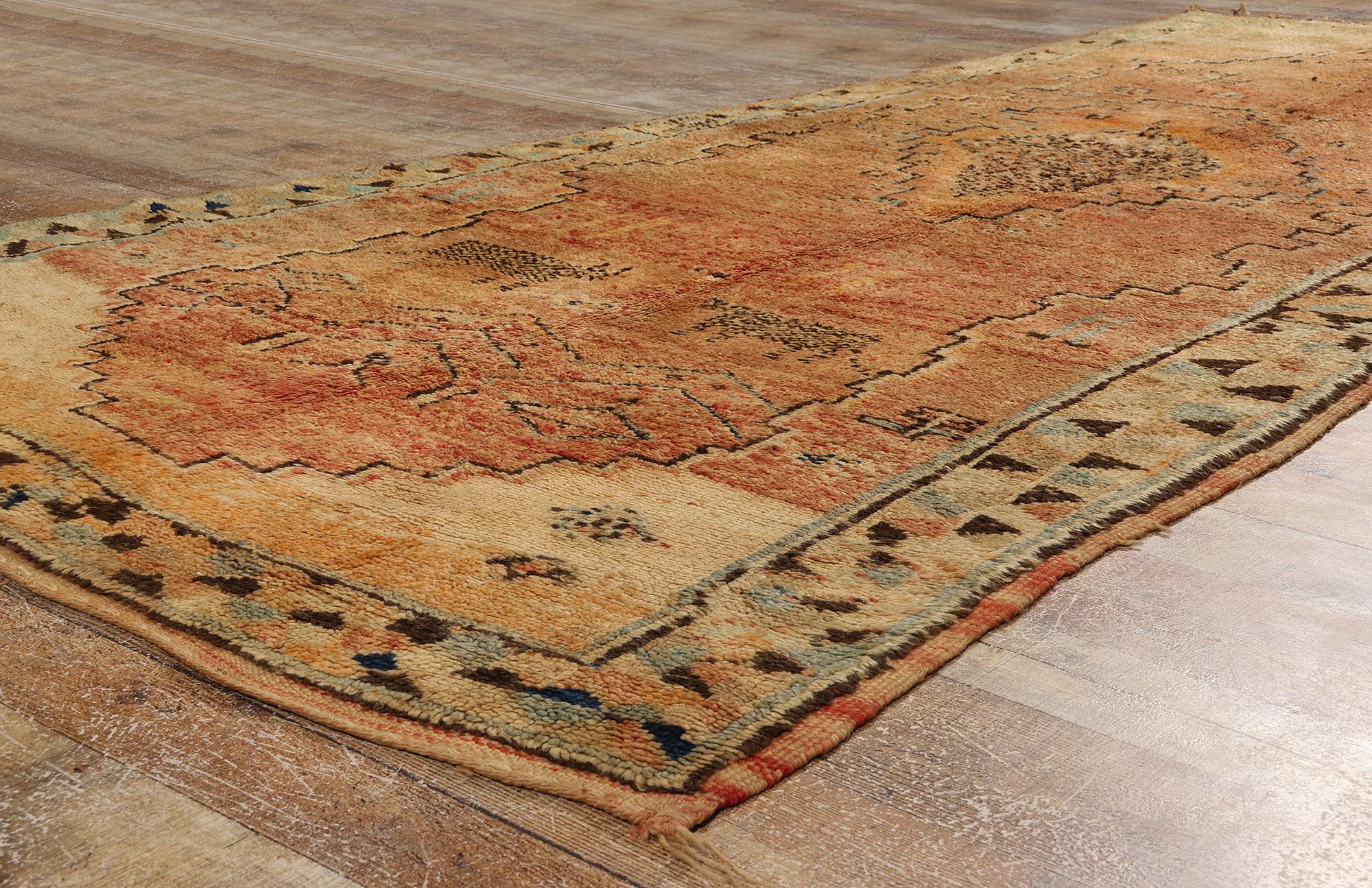 Boujad Marokkanischer Vintage-Teppich, Moderner Boujad-Teppich, Desert Meets Southwest Boho Chic (Wolle) im Angebot