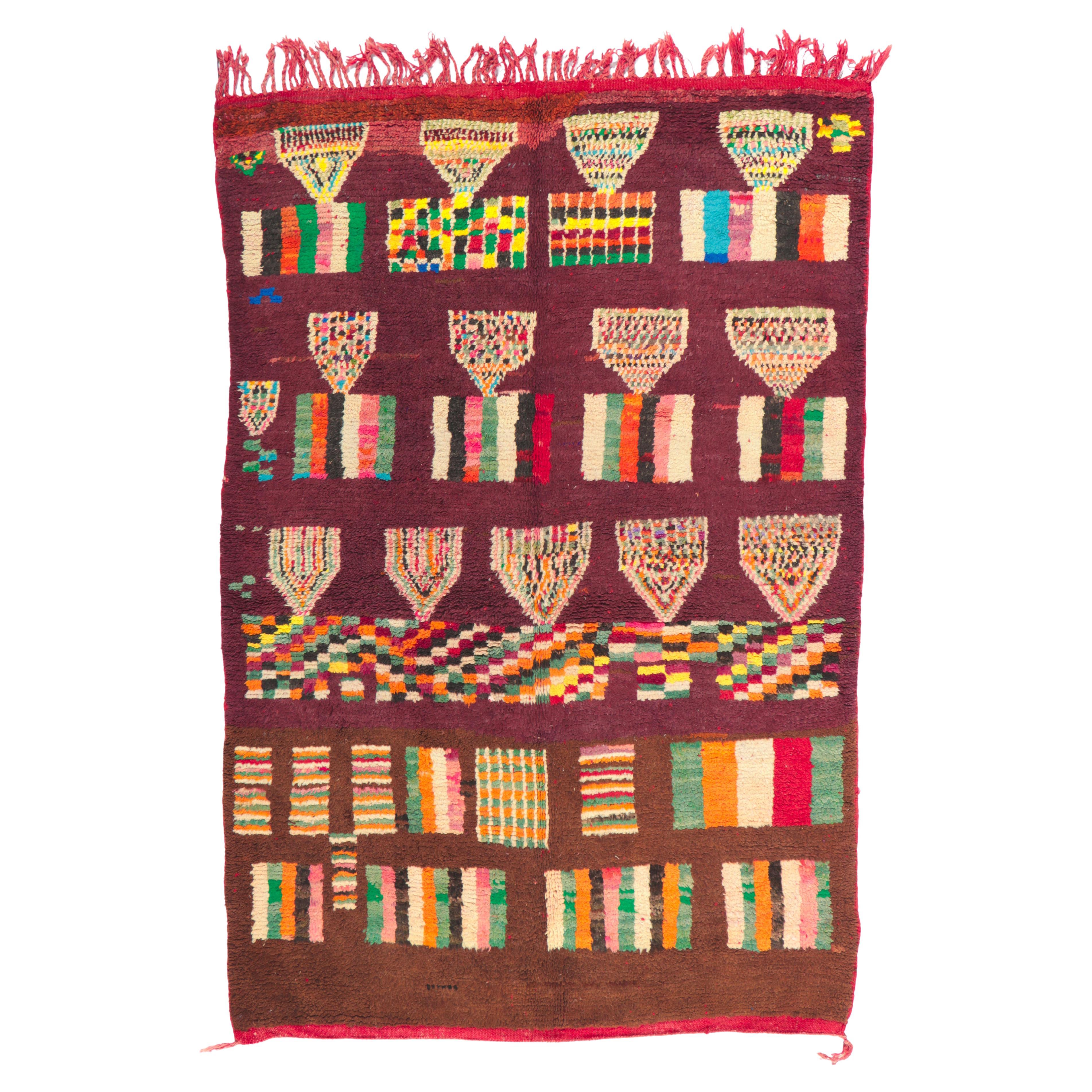 Vintage Boujad Moroccan Rug, Tribal Enchantment Meets Boho Chic