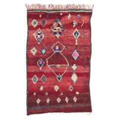 Marokkanischer Boujad-Teppich im Vintage-Stil, Stammeskunst-Enchantment Meets Cozy Nomad
