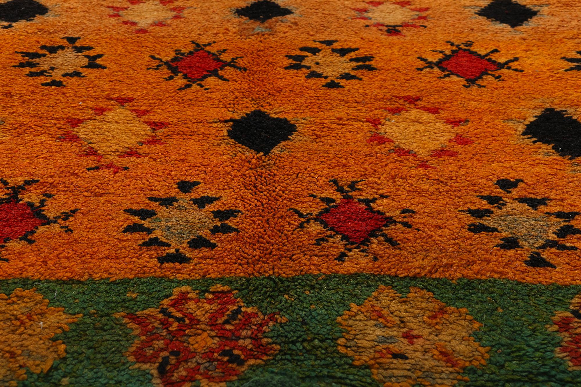 Vintage Boujad Moroccan Rug, Tribal Enchantment Meets Global Boho Chic In Good Condition For Sale In Dallas, TX