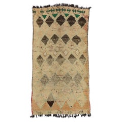 Retro Boujad Moroccan Rug with Soft Earth-Tone Colors