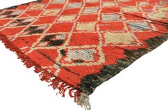 Vintage Boujad Moroccan Rug with Tribal Bohemian Style