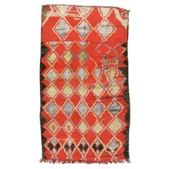 Vintage Boujad Moroccan Rug with Tribal Bohemian Style