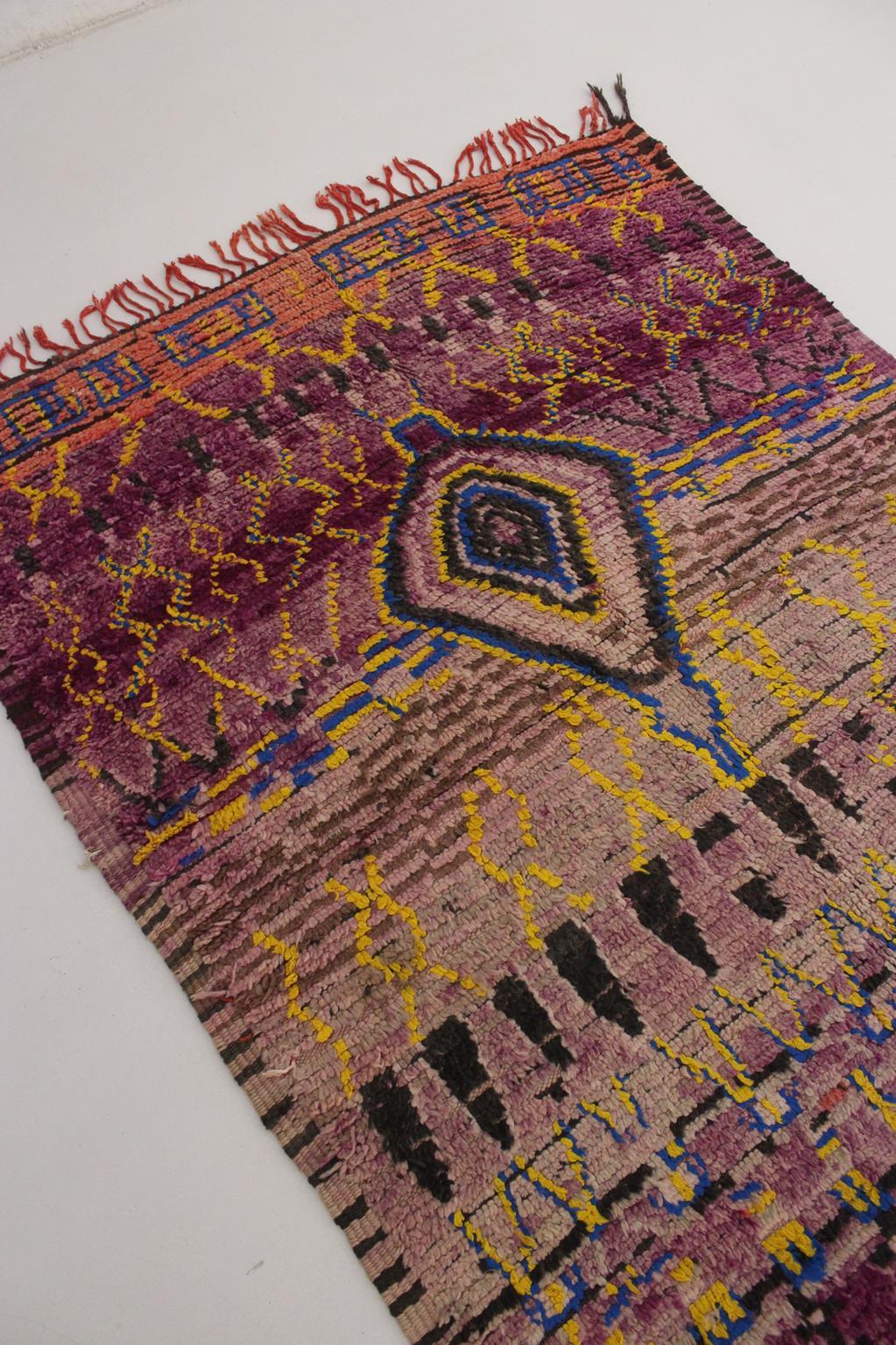 Vintage Moroccan Boujad rug - Purple/red - 5.9x11feet / 180x338cm For Sale 6