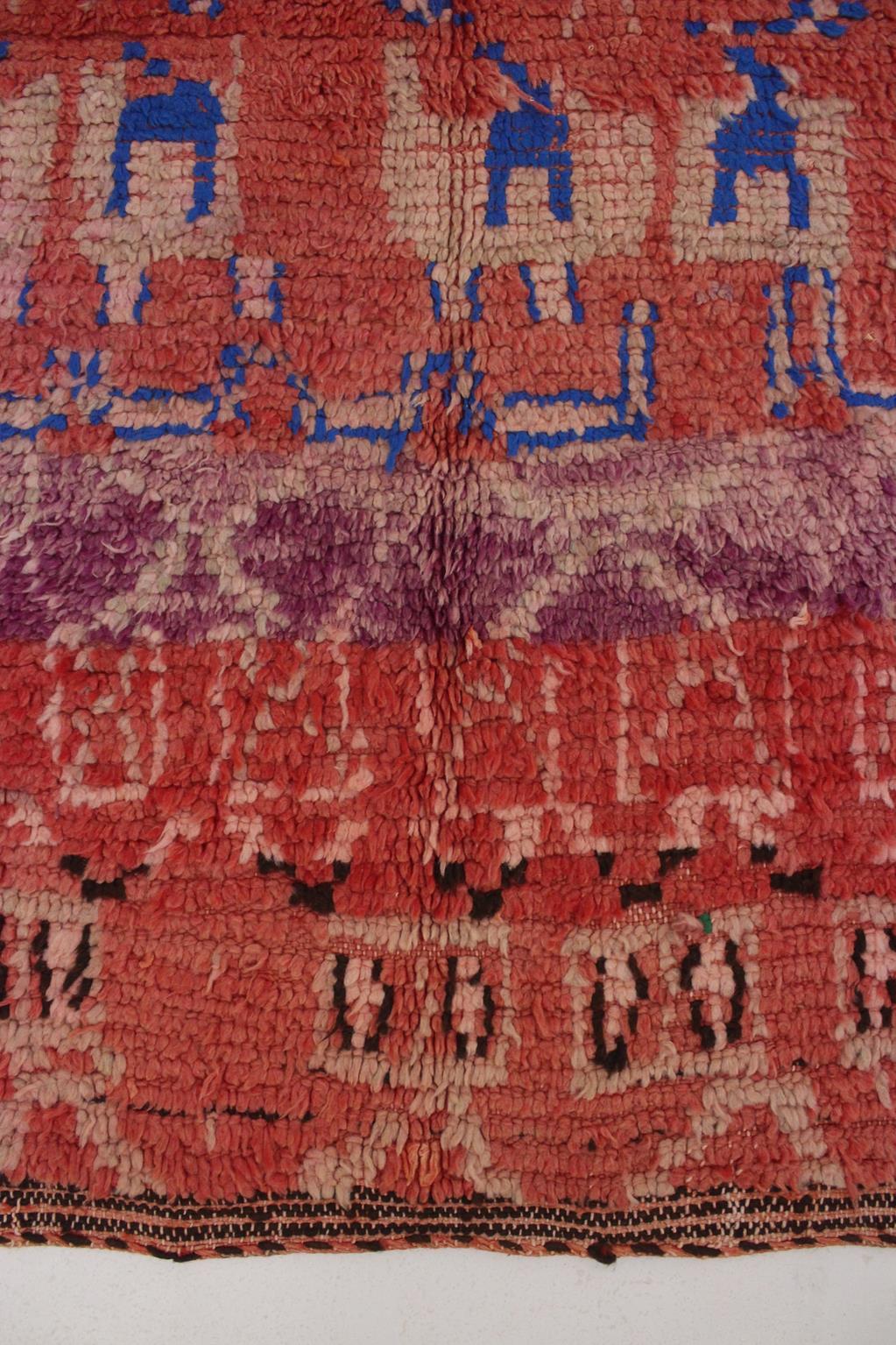 Vintage Moroccan Boujad rug - Purple/red - 5.9x11feet / 180x338cm For Sale 11