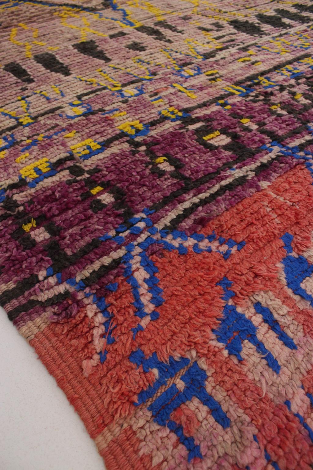 Vintage Moroccan Boujad rug - Purple/red - 5.9x11feet / 180x338cm For Sale 13
