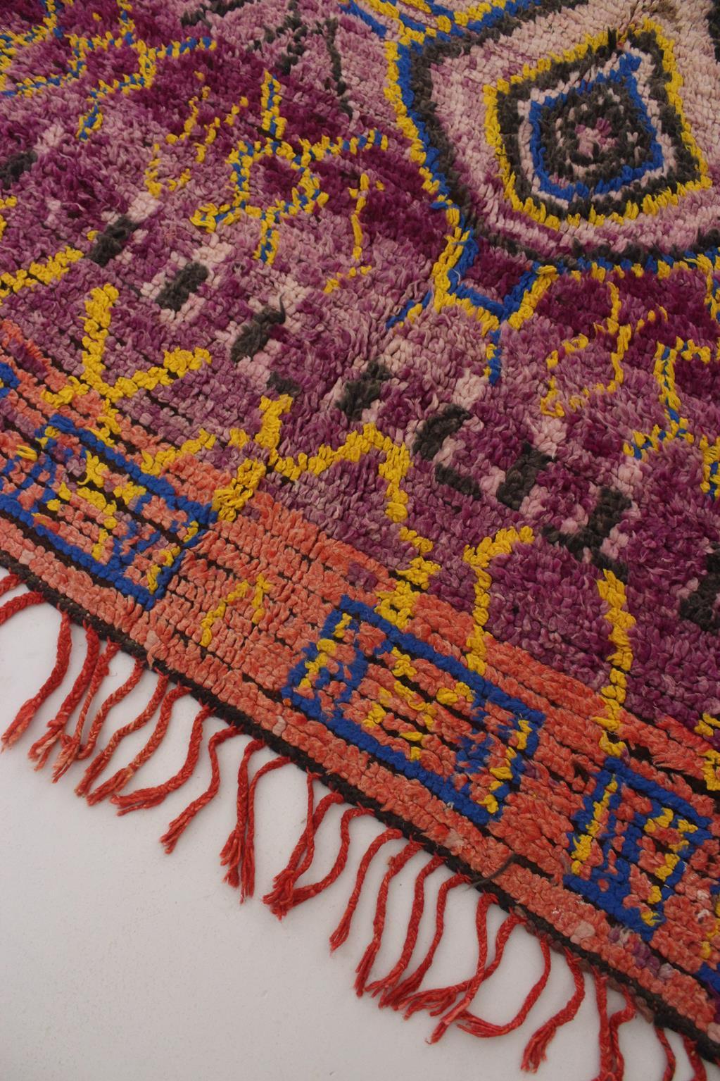 Vintage Moroccan Boujad rug - Purple/red - 5.9x11feet / 180x338cm For Sale 1
