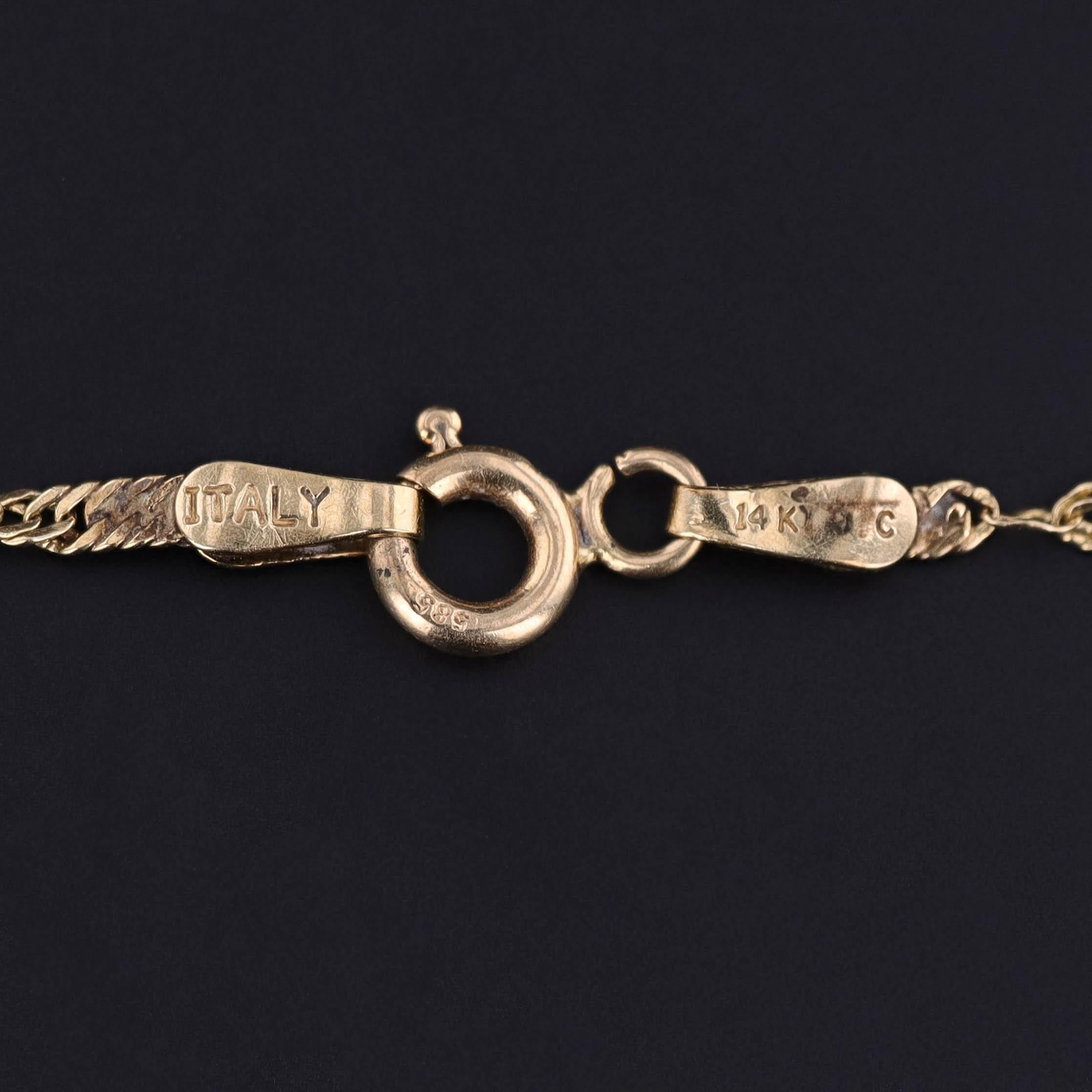 Taille grossière Collier vintage en or 14k avec Opale de Boulder en vente