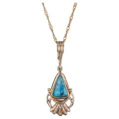 Collana Boulder Opal d'epoca in oro 14k