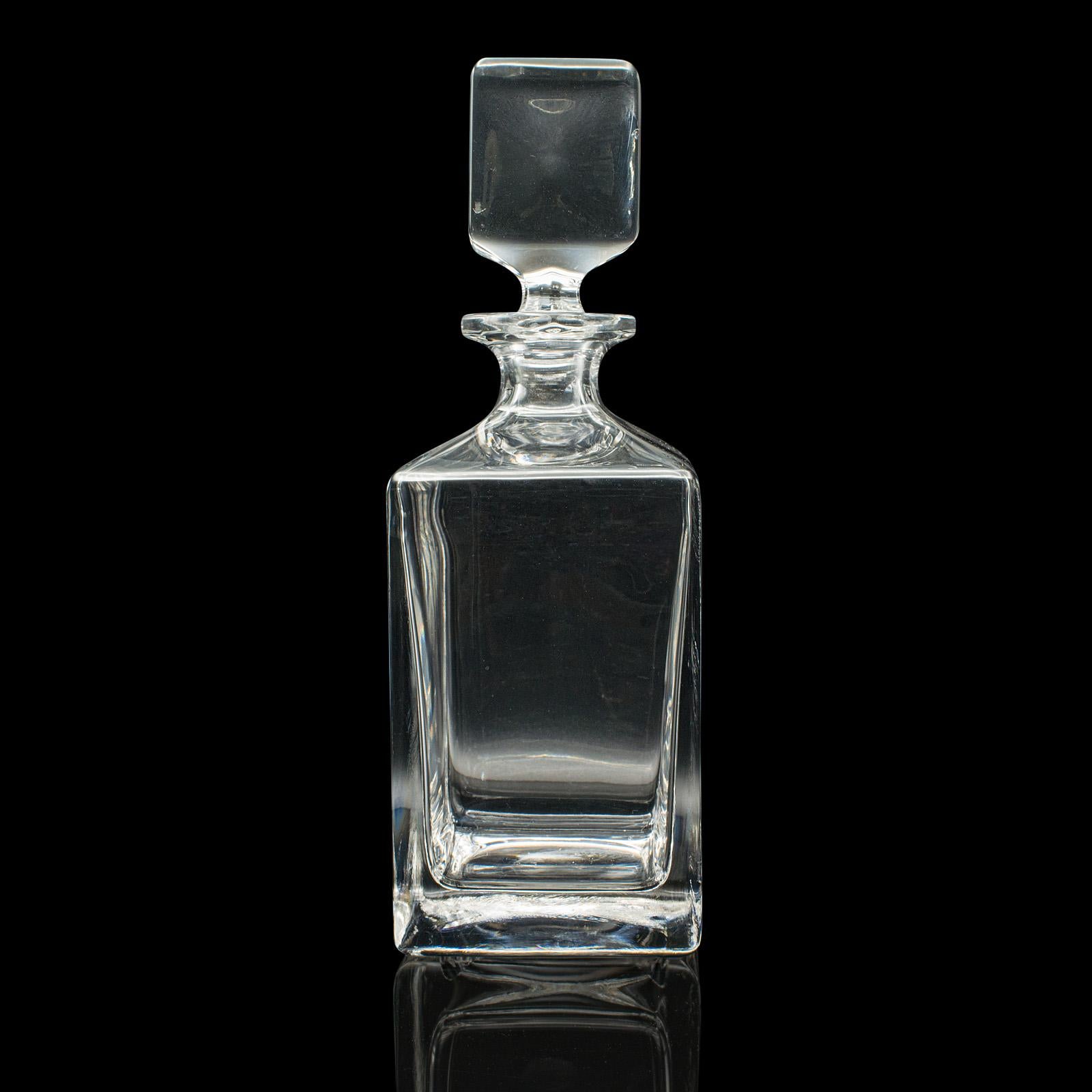 Mid-Century Modern Vintage Bourbon Decanter, English, Glass, Spirit Vessel, Mid Century, Circa 1950
