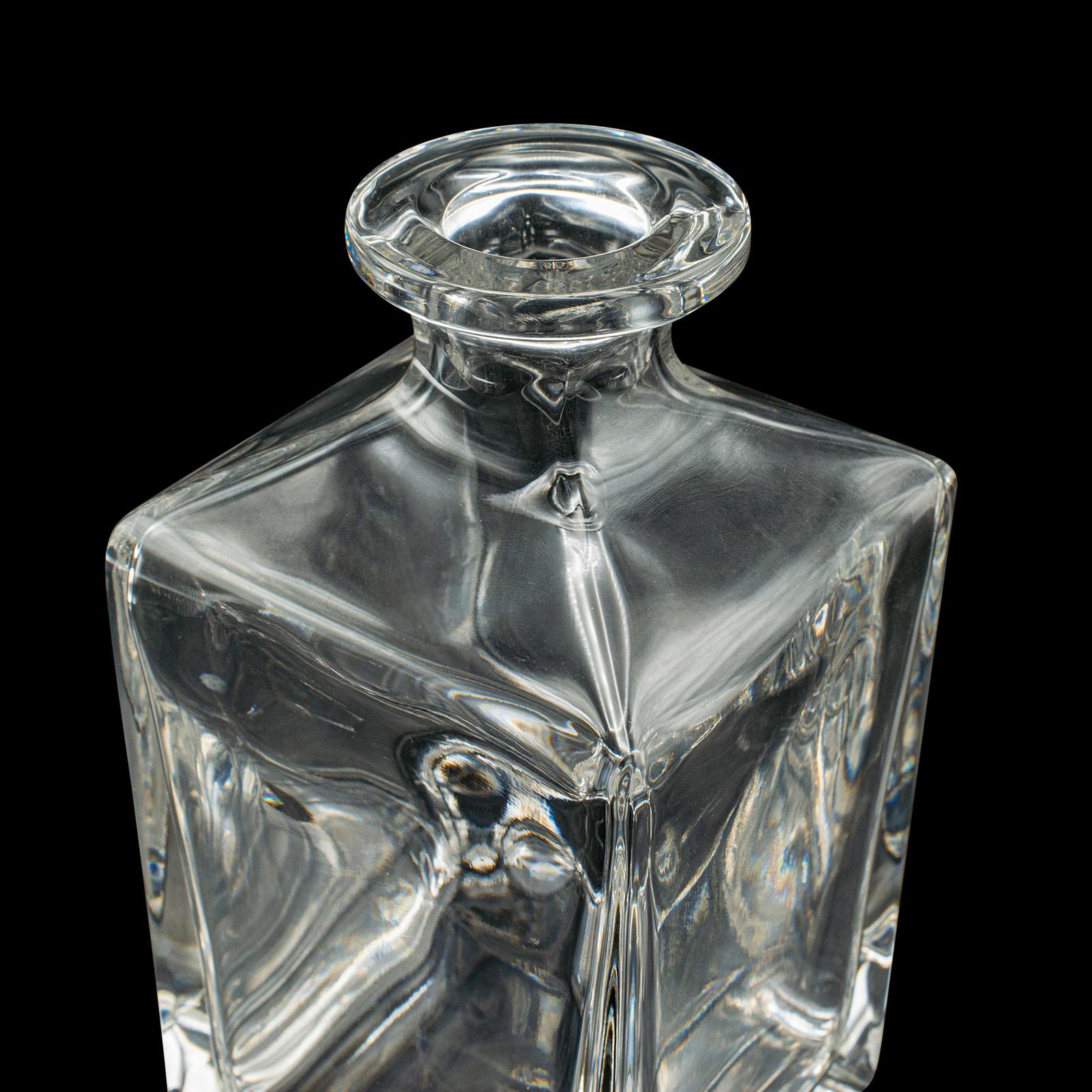 Vintage Bourbon Decanter, English, Glass, Spirit Vessel, Mid Century, Circa 1950 2