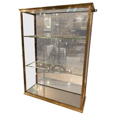 Vintage Boutique Inventory, Brass Wall Vitrine, 1910-1920s, France