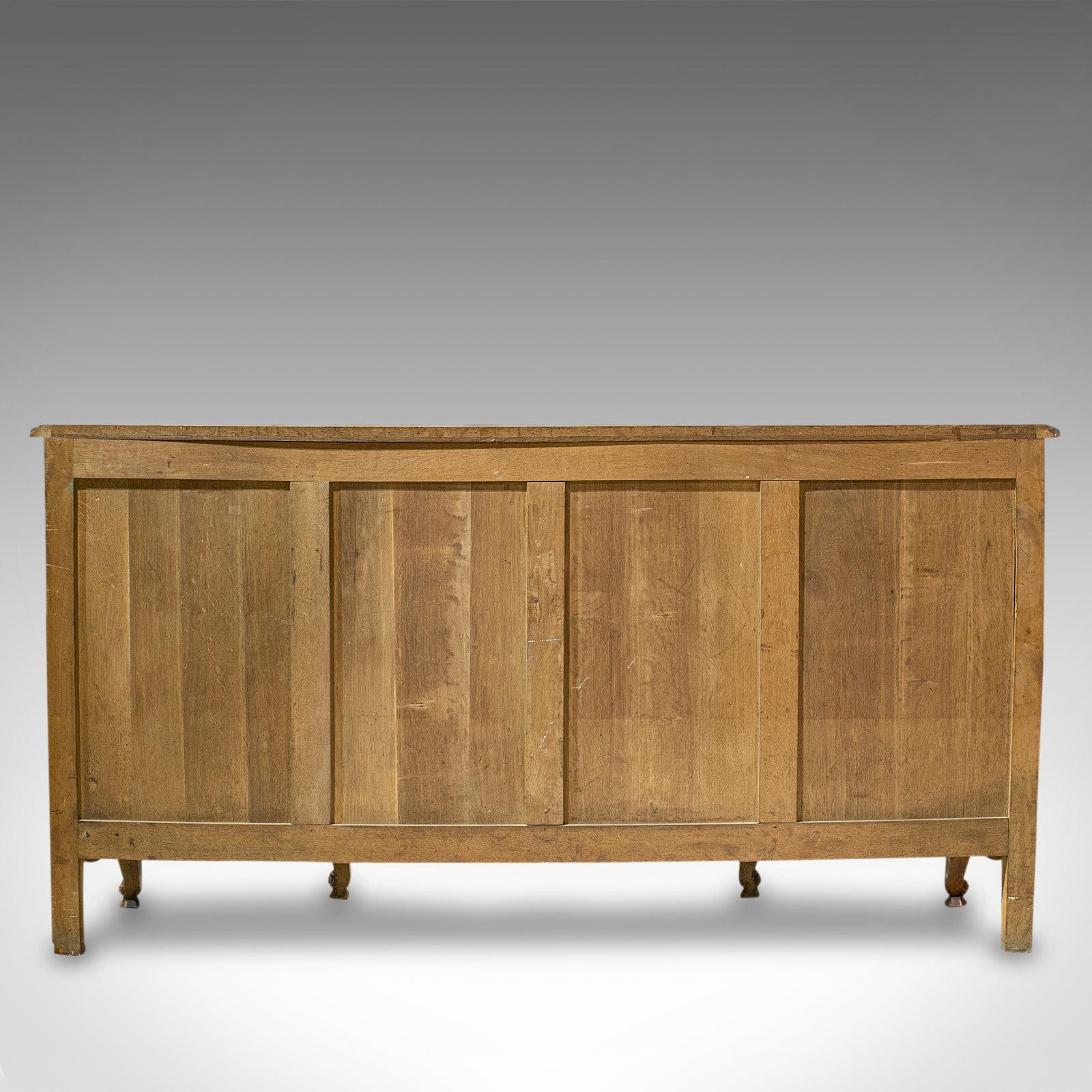 Vintage Bow-Front Dresser, French, Walnut, Provincial, Sideboard, circa 1930 7