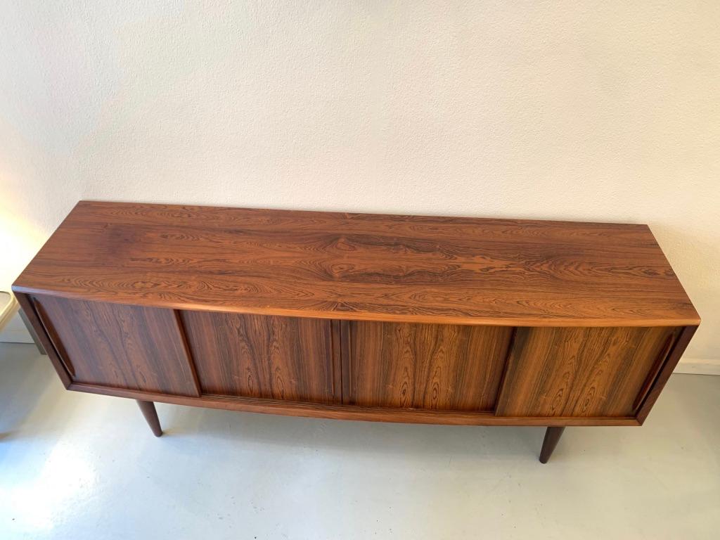 Danish Vintage Bow Front Rosewood Sideboard by Arne Vodder, HP Hansen, Denmark ca. 1960