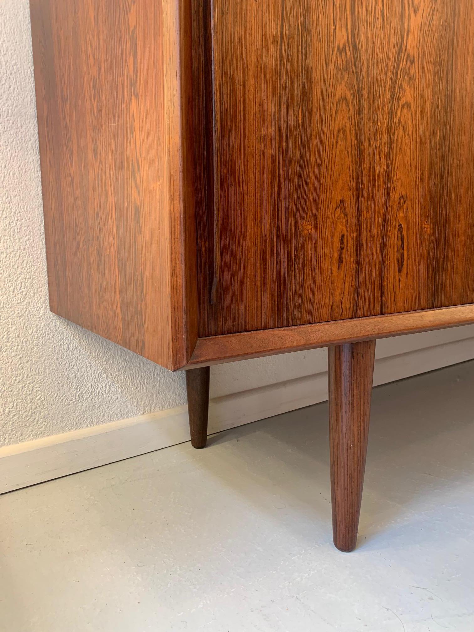 Mid-20th Century Vintage Bow Front Rosewood Sideboard by Arne Vodder, HP Hansen, Denmark ca. 1960