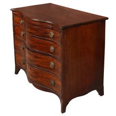Vintage Bowfront Mahogany Four Drawer Chest With Pull-Out Shelf