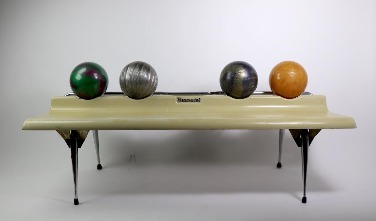 Mid-Century Modern Vintage Bowling Ball Bench by Brunswick